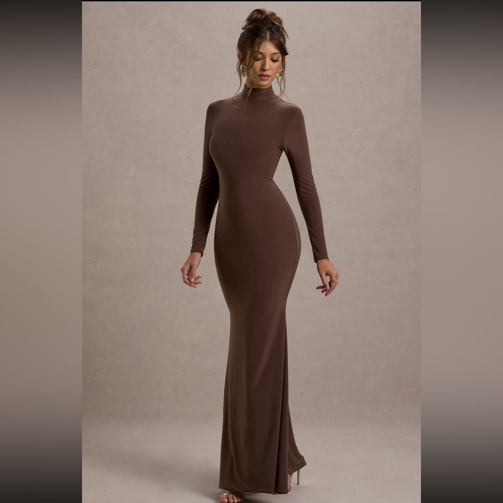 Club L London Brown Maxi Dress
